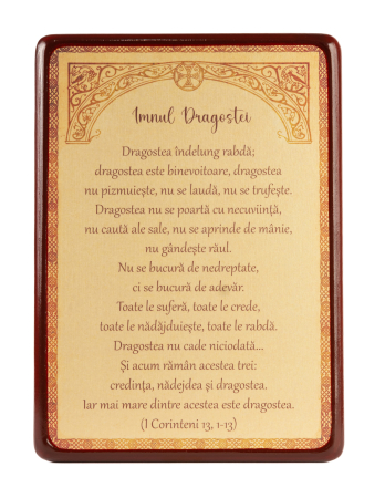 Cuvinte de folos - Tablou text ,,Imnul dragostei''