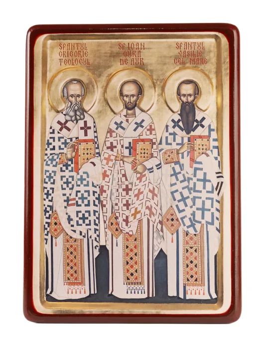 Icoane ale Sărbătorilor - Icoană Sf. Trei Ierarhi (Vasile cel Mare, Grigorie Teologul și Ioan Gură de Aur)