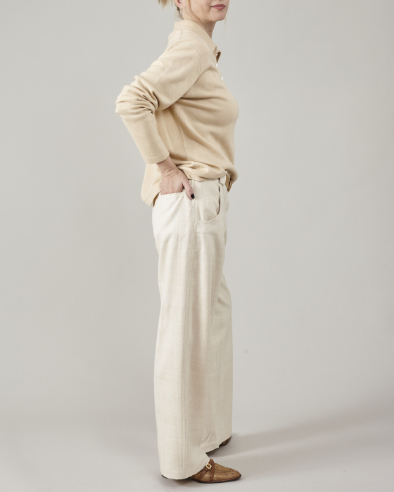 Pantaloni de dama eleganti, pentru ocazii, din matase naturala premium [8]