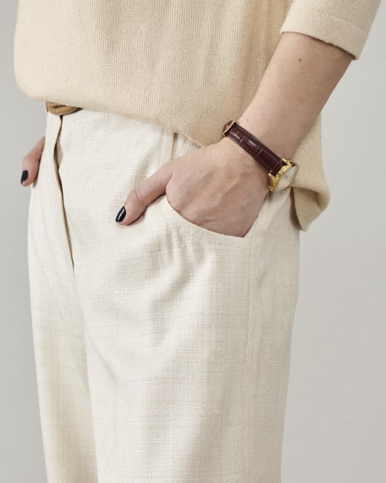 Pantaloni de dama eleganti, pentru ocazii, din matase naturala premium [3]