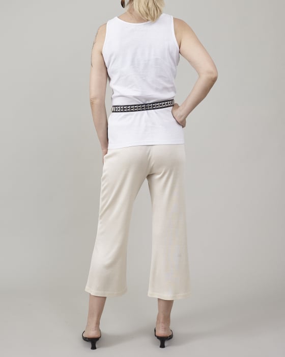 Pantaloni capri evazati din jerse de matase naturala [3]