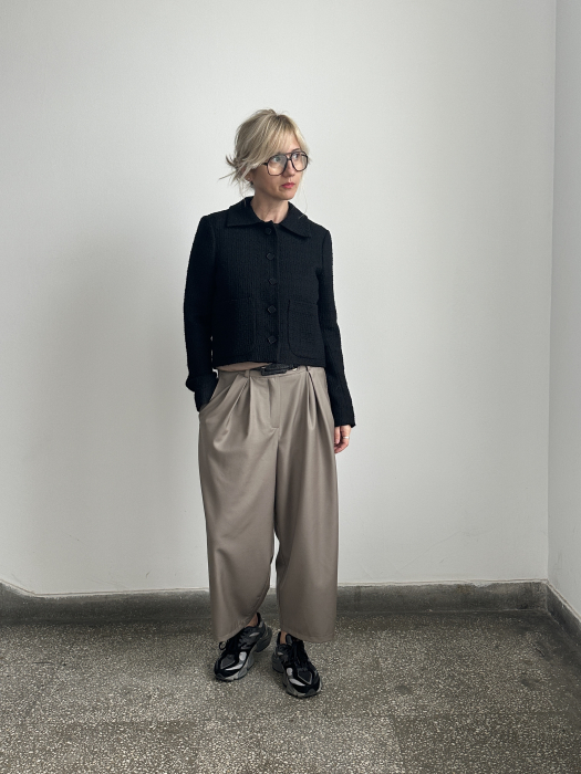 Pantaloni damă bufanti, stofa de lana 100% [7]