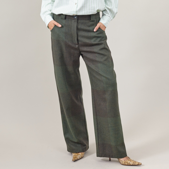 Pantaloni stofă lână carouri [1]