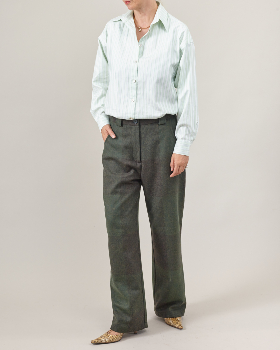 Pantaloni stofă lână carouri [2]