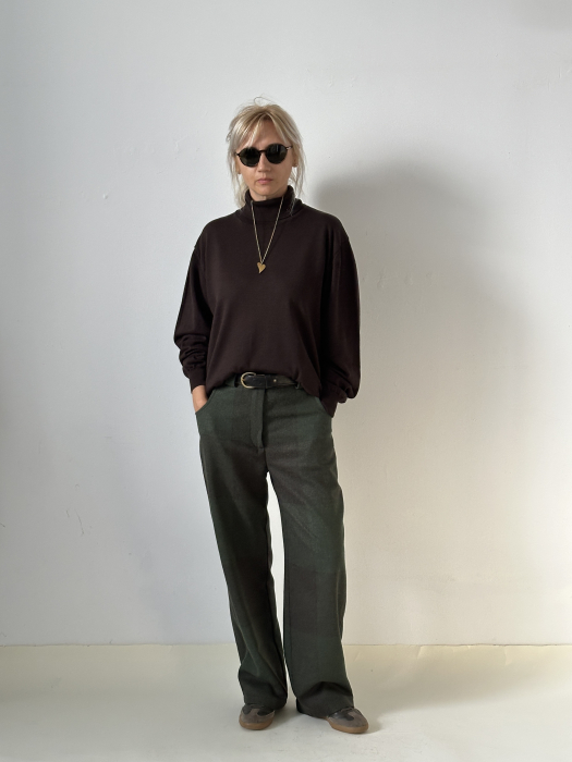 Pantaloni stofă lână carouri [4]