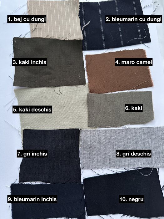 Pantaloni de damă office largi din stofă subțire de lână bej cu dungi fine [7]