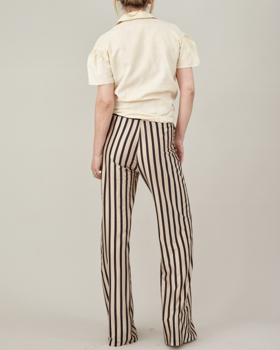 Pantaloni slim evazati din jerse de matase naturala [4]