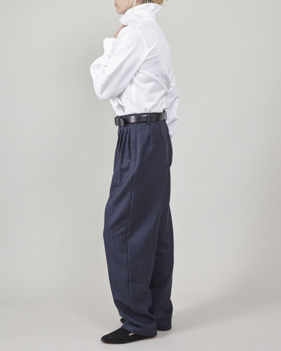 Pantaloni eleganti femei din stofa de lana 100% [4]