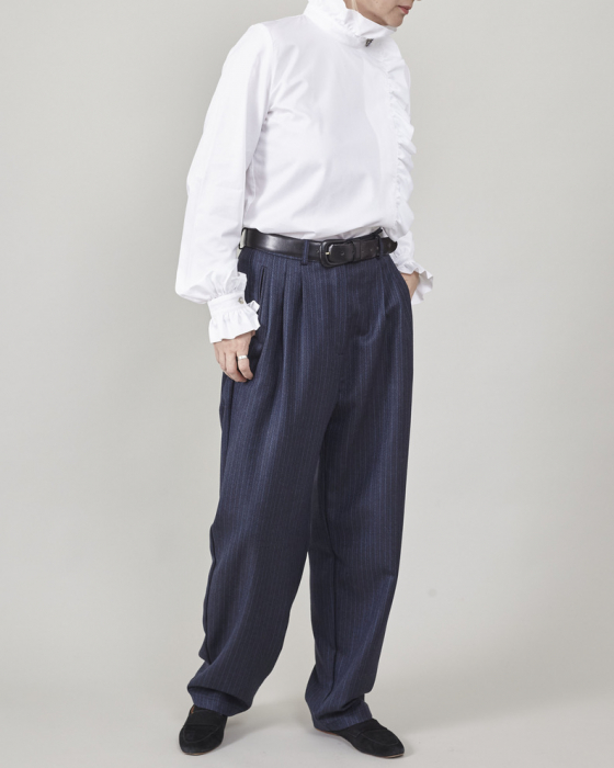 Pantaloni eleganti femei din stofa de lana 100% [8]