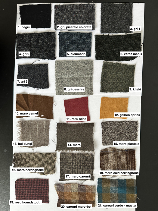 Pantaloni de damă largi din stofă de lână maro [9]