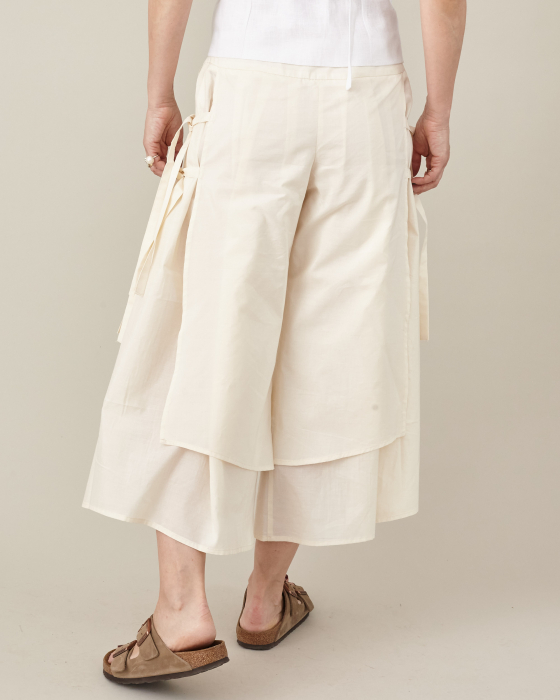 Fusta pantaloni model cropped wide leg [3]