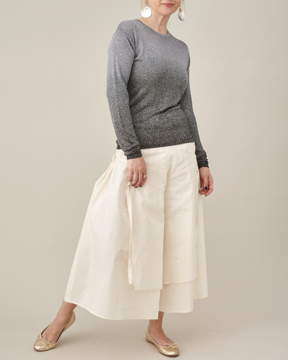 Fusta pantaloni model cropped wide leg [5]