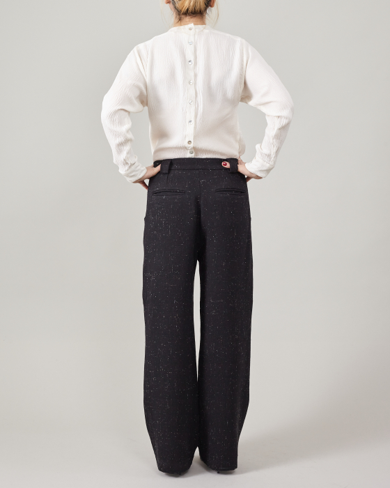 Pantaloni de damă din stofă de lână 100%, groși, călduroși pentru iarnă [4]