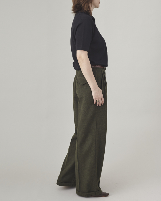 pantaloni de dama eleganti din stofa de casmir, grosi, caldurosi pentru iarna [4]