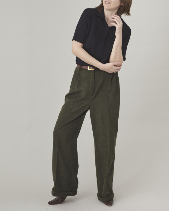 pantaloni de dama eleganti din stofa de casmir, grosi, caldurosi pentru iarna [2]