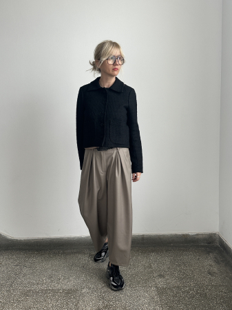 Pantaloni damă bufanti, stofa de lana 100% [2]