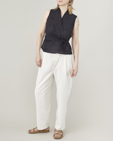 Pantaloni de dama eleganti, pentru ocazii, din matase naturala premium [3]