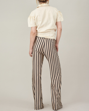 Pantaloni slim evazati din jerse de matase naturala [3]