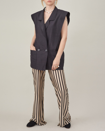 Pantaloni slim evazati din jerse de matase naturala [5]