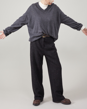 Pantaloni de damă din stofă de lână 100%, groși, călduroși pentru iarnă [5]