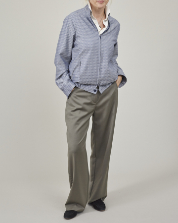 Pantaloni de damă drepți, lejeri, din stofă de lână kaki [4]