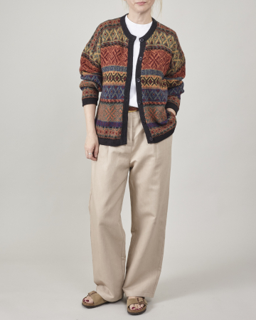 Pantaloni de vară bufanți, conici, cu pliuri și talie înaltă, din țesătură de in [6]