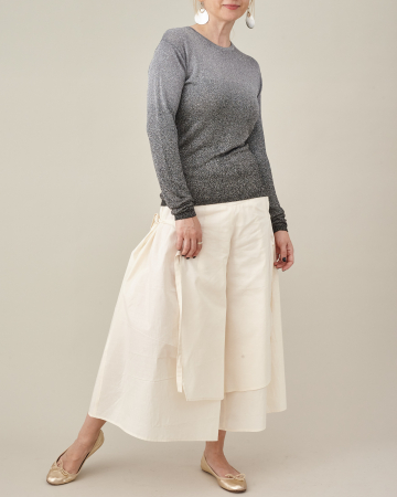 Fusta pantaloni model cropped wide leg [4]
