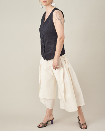 Fusta pantaloni model cropped wide leg [3]