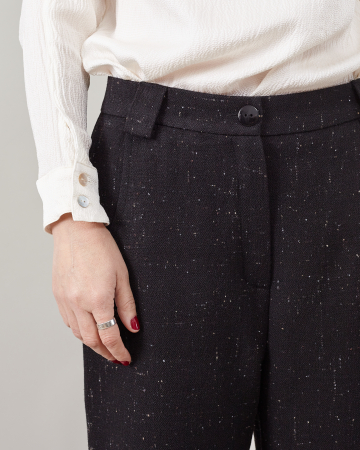 Pantaloni de damă din stofă de lână 100%, groși, călduroși pentru iarnă [1]