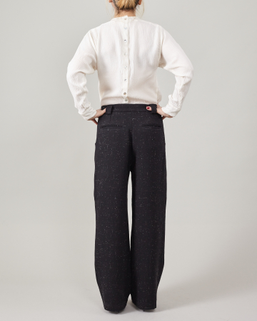 Pantaloni de damă din stofă de lână 100%, groși, călduroși pentru iarnă [3]