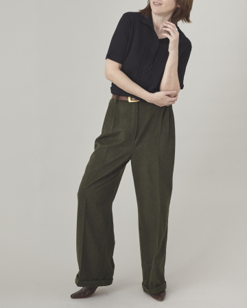 pantaloni de dama eleganti din stofa de casmir, grosi, caldurosi pentru iarna [1]