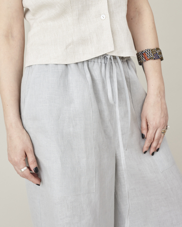 Pantaloni pentru vacanta, largi, cu talie elastica [3]