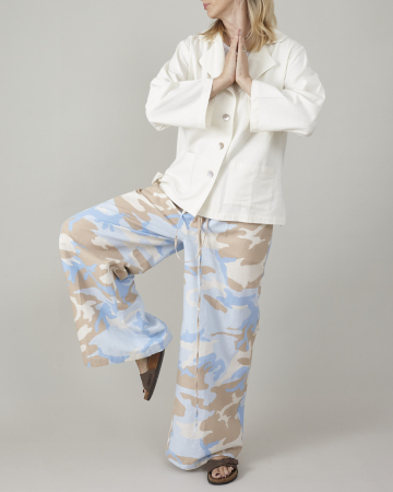 Pantaloni pentru vacanta, largi, cu talie elastica [4]