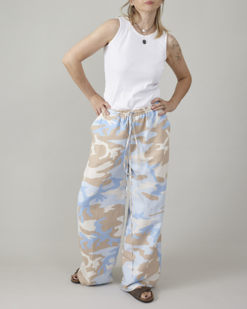 Pantaloni pentru vacanta, largi, cu talie elastica [1]