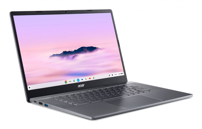 Laptop Acer Chromebook Plus 515, 15.6 inch, Intel® Core™ i5 1235U pana la 4.4 GHz, 8 GB RAM LPDDR5x, 512 GB SSD, Intel Iris Xᵉ Graphics, Free Dos, Grey [2]