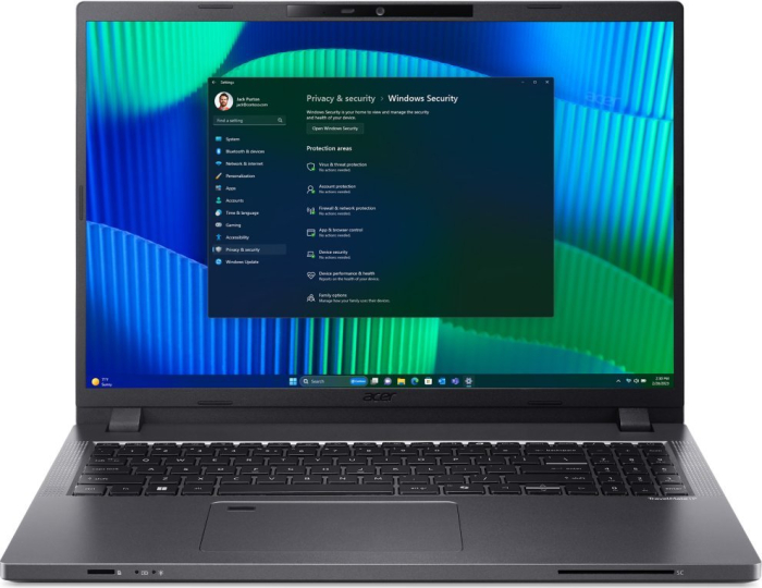 Laptop Acer TravelMate P2, 16" WUXGA, Intel® Core™ 5 120U pana la 5 GHz, 16 GB RAM DDR5, 512 GB SSD, Intel Graphics, Windows 11 Pro, Grey [1]