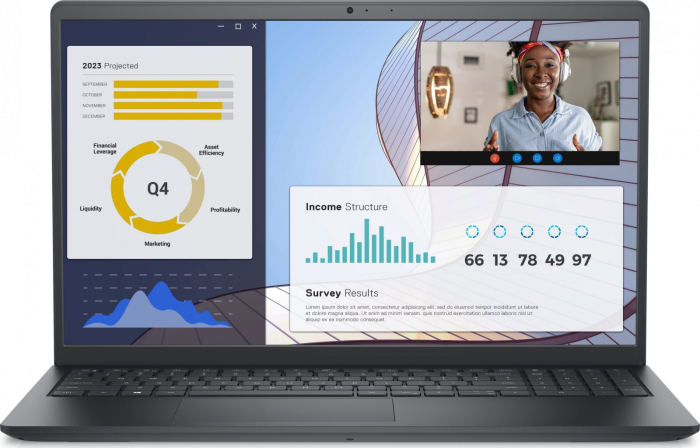 Laptop DELL Vostro 3530, 15.6" Full HD, Intel® Core™ i5 1334U pana la 4.6 GHz, 16 GB RAM DDR4 2666, 512 GB SSD, Intel Iris Xᵉ Graphics, Ubuntu Linux, Black [1]