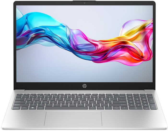 Laptop HP 15, 15.6" Full HD, Intel® Core™ i3 1215U pana la 4.4 GHz, 16 GB RAM DDR4, 512 GB SSD, Intel® UHD Graphics, Free Dos, Natural Silver [1]