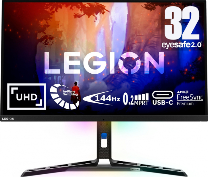 Monitor Lenovo Y32p-30, 31.5" 4K 3840 x 2160, IPS, 144 Hz, Black [1]