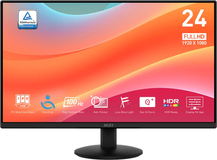 Monitor MSI Pro MP242L, 23.8" Full HD 1920 x 1080, IPS, 4 ms, 100 Hz, Black [1]