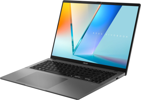 Laptop ASUS Vivobook S16, 16" WUXGA, AMD Ryzen™ 5 200 pana la 4.9 GHz, 16 GB RAM DDR5, 512 GB SSD, AMD Radeon 740M, Free Dos, Matte Gray [2]