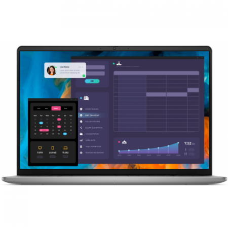 Laptop DELL Vostro 5640, 16" Full HD+, Intel® Core™ 7 150U pana la 5.4 GHz, 16 GB RAM DDR5 5200, 512 GB SSD, Intel Graphics, Windows 11 Pro, Titan Gray