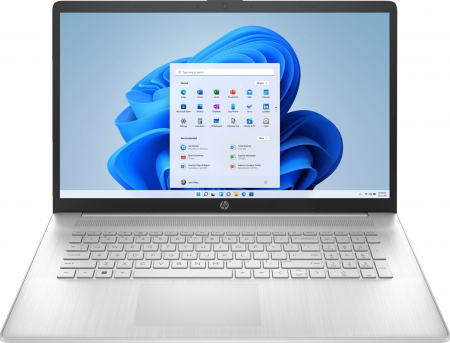 Laptop HP 17, 17.3" Full HD, Intel® Core™ i5 1235U pana la 4.4 GHz, 8 GB RAM DDR4 3200, 512 GB SSD, Intel Iris Xᵉ Graphics, Windows 11 Home, Natural Silver
