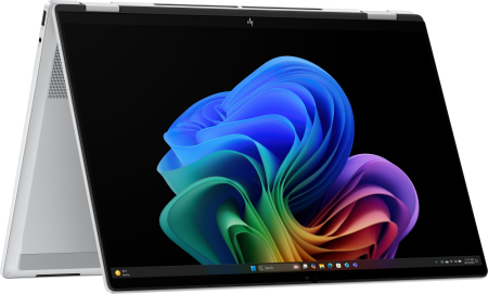 Laptopuri Touchscreen - Laptop HP OmniBook X Flip, 16" 3K Touchscreen, Intel® Core™ Ultra 7 258V pana la 4.8 GHz, 32 GB RAM LPDDR5x 8533, 1 TB SSD, Intel Arc Graphics, Windows 11 Home, Glacier Silver