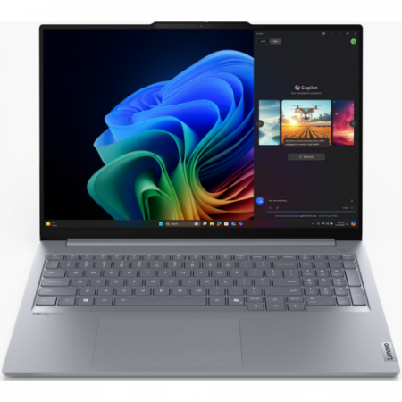 Laptop Lenovo ThinkBook 16 G7 QOY, 16" WUXGA, Qualcomm Snapdragon X Plus X1P-42-100 pana la 3.4 GHz, 32 GB RAM LPDDR5x 8448, 1 TB SSD, Qualcomm Adreno GPU, Windows 11 Pro, Luna Grey