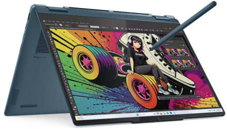 Laptopuri - Laptop Lenovo Yoga 7 Hybrid (2-in-1), 14" WUXGA Touchscreen, AMD Ryzen™ AI 5 340 pana la 4.8 GHz, 16 GB RAM LPDDR5 6400, 512 GB SSD, AMD Radeon 840M, Windows 11 Home, Tidal Teal