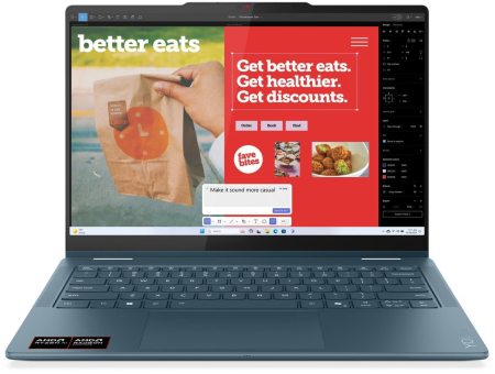 Laptop Lenovo Yoga 7 Hybrid (2-in-1), 14" WUXGA Touchscreen, AMD Ryzen™ AI 5 340 pana la 4.8 GHz, 16 GB RAM LPDDR5 6400, 512 GB SSD, AMD Radeon 840M, Windows 11 Home, Tidal Teal [2]