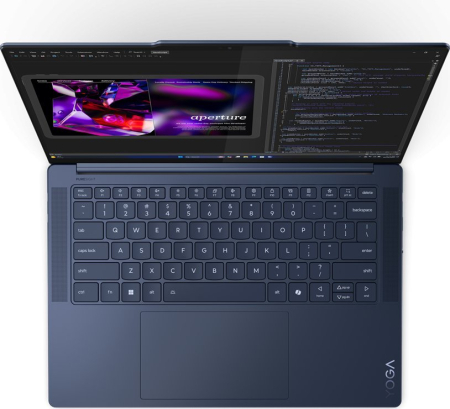 Laptop Lenovo Yoga Slim 7, 14.5" 3K Touchscreen, Qualcomm Snapdragon X Elite X1E-78-100 pana la 3.4 GHz, 16 GB RAM LPDDR5x 8488, 512 GB SSD, Qualcomm Adreno GPU, Windows 11 Home, Cosmic Blue [1]