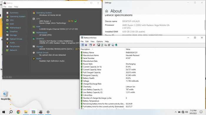 Laptop Second Hand HP 15-DB0500NG - 15.6inch AMD Ryzen 3 2200U 4GB RAM 500GB HDD Windows 10 Refurbished [7]