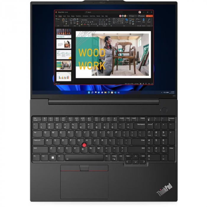 Laptop Lenovo ThinkPad E16 Gen 1, Intel Core i5-1335U, 16inch, RAM 8GB, SSD 512GB, Intel Iris Xe Graphics, No OS, Graphite Black [6]